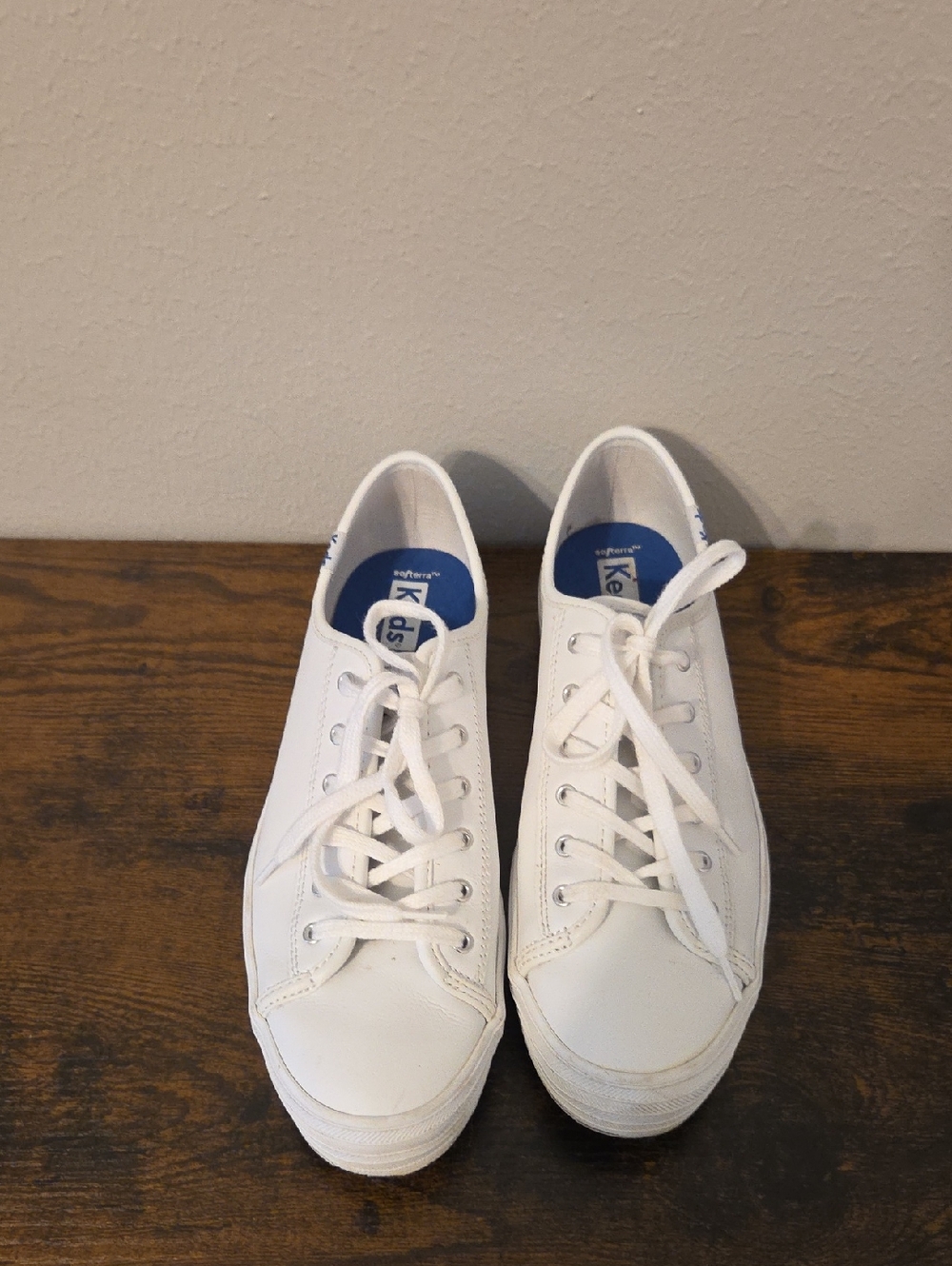 Keds White Low-Top  Sneakers with Blue Insole